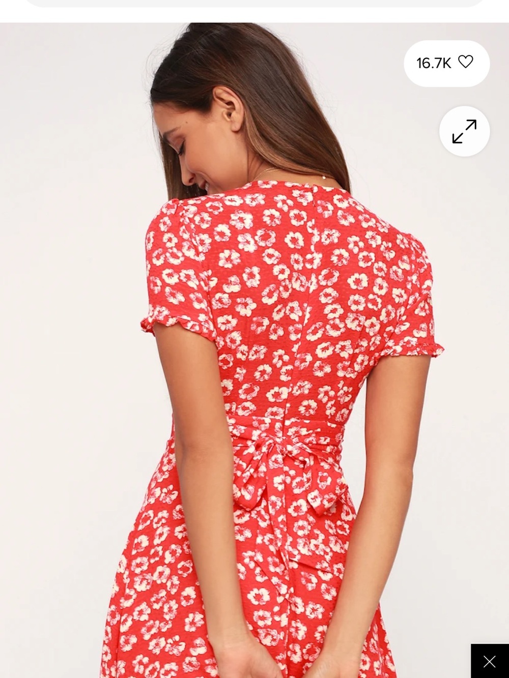 Lulus red floral mini dress - Picture 3 of 10